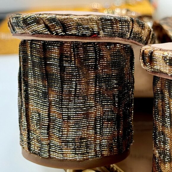 🆕 LOEFFLER RANDALL 🧿 NWOB Emilia Heeled Mules, Metallic Leopard, Sz 7 SAMPLE - Picture 6 of 15